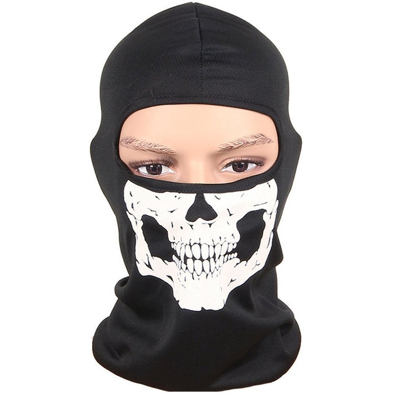 Aikuer Black Balaclava Ghosts Skull Full Face Mask, Carnival Masks Tactical Balaclava Hood for Men Women Youth Halloween Cosplay Outdoor Sport Cycling Hiking Skiing - Image 2